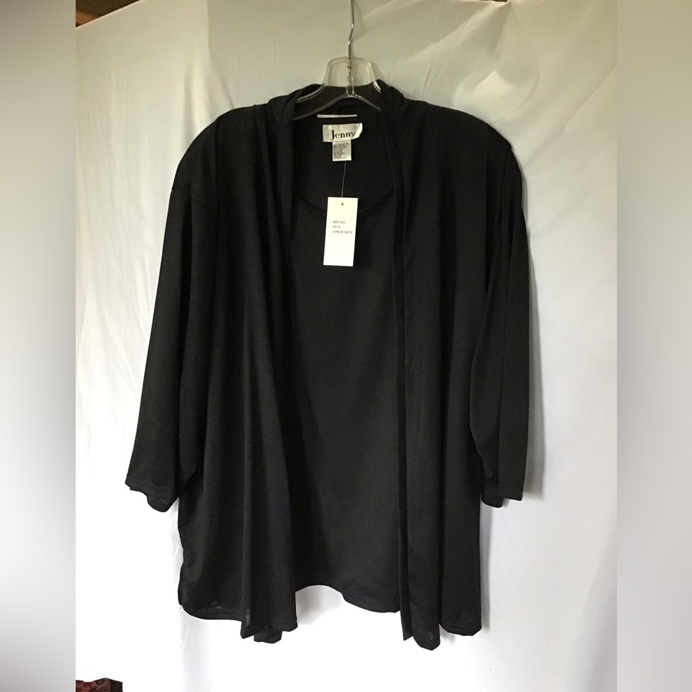 Black Top and Cardigan Set